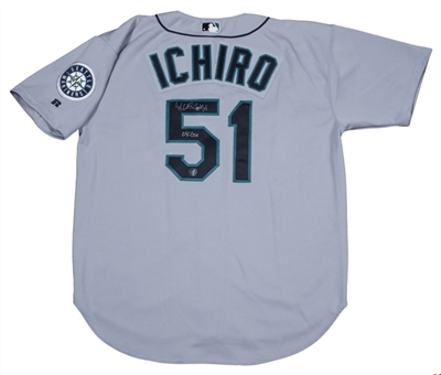 2004 Ichiro Suzuki Game Used And Signed Seattle Mariners Road Jersey (Ichiro LOA)